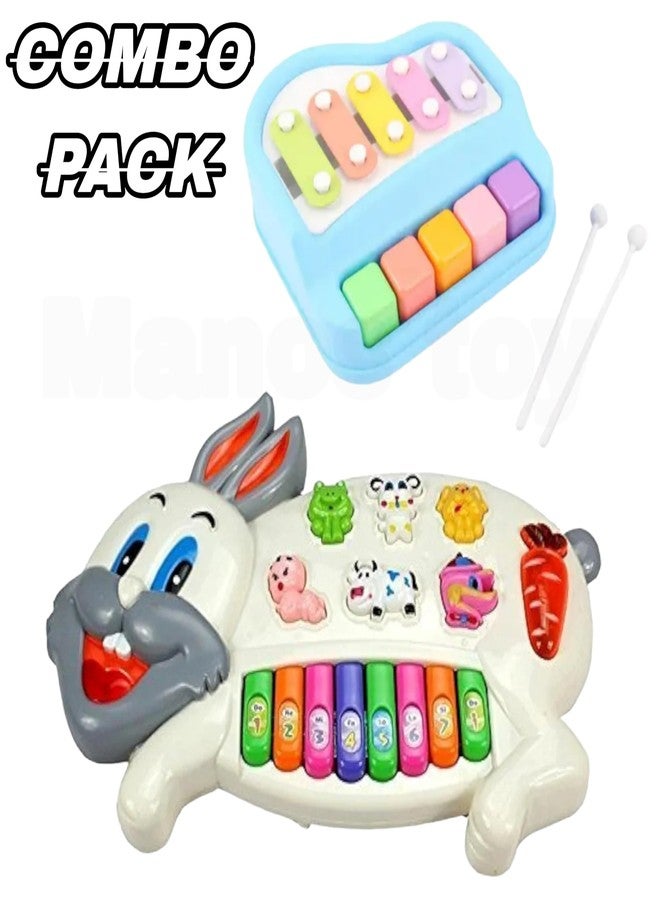 Manos Rabbit Shape Animal Print Piano Big Xylophone Combo Pack - Image 2